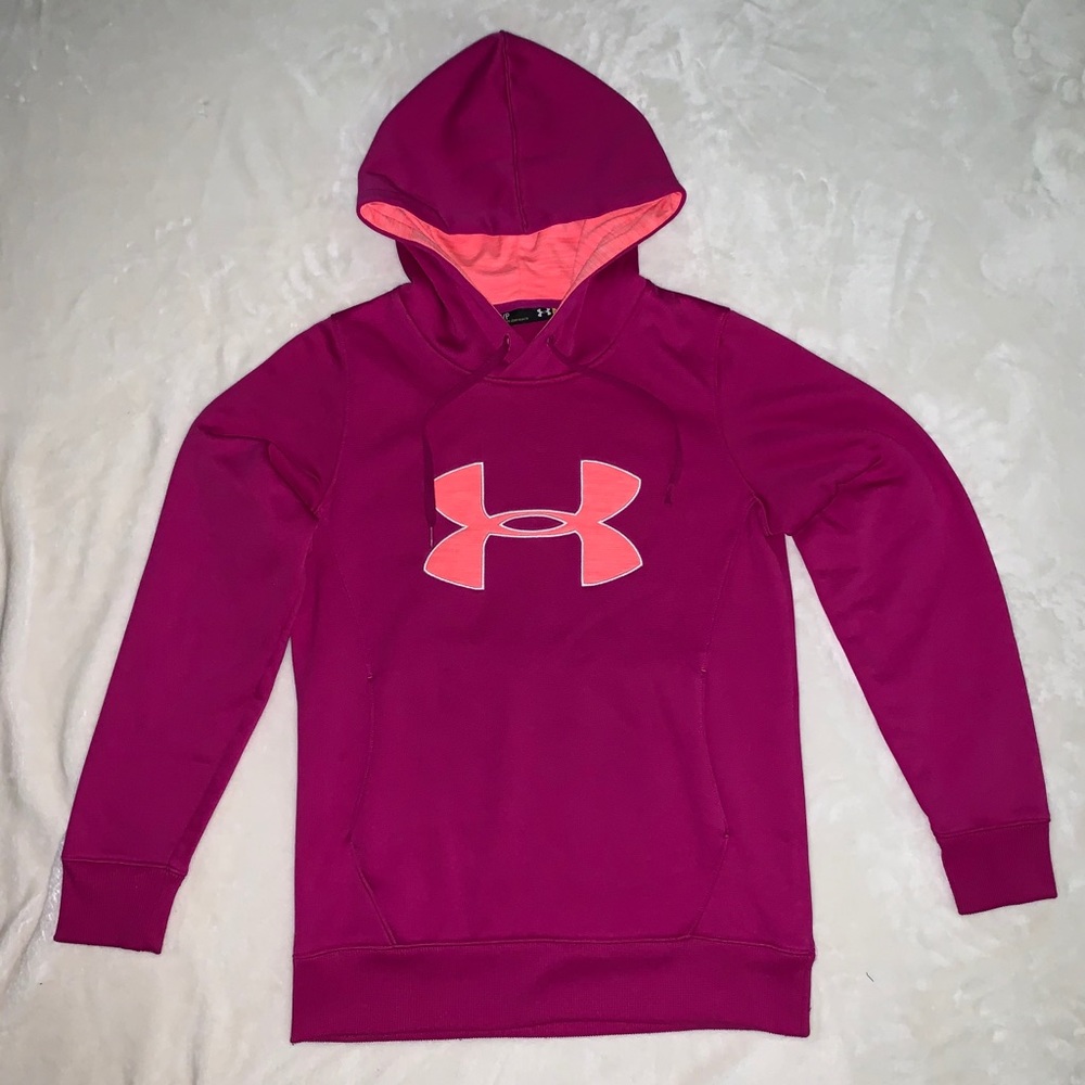 🌸Under Armor, Pink With Orange Logo, Hoodie🌸